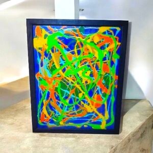 Modern Abstract Art Piece Framed one of a kind Handpainted